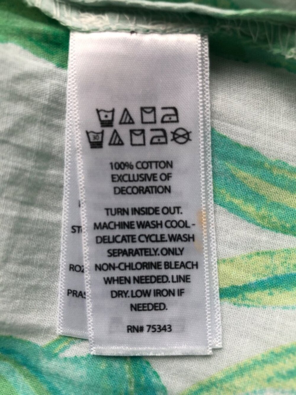 Christian Siriano Tropical Green & White Cover Up Tunic Size L Beach Bohemian - Picture 5 of 9